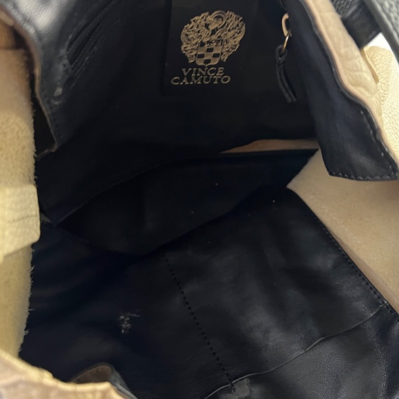 Vince Camuto Tania Convertible Pebble Leather Tote Bag Cream White Large - Picture 13 of 14